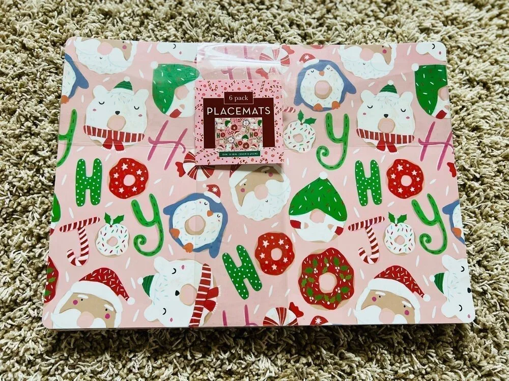 Christmas❤️Santa Clause  HoHoHo Joy 6 placemats